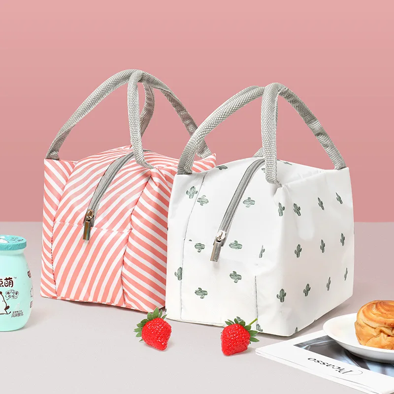 1 шт. портативный холщовый охладитель с принтом Фламинго/полосой Изолированные