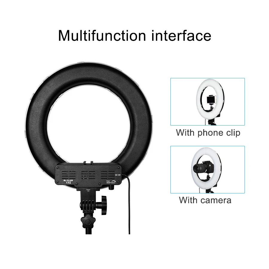 MAMEN 12 дюймов светодиодный кольцевой светильник для селфи с регулируемой яркостью