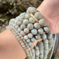 round gray larvikite frost natural stone beads for diy women men accessories necklace bracelet jewelry making wholesale 15