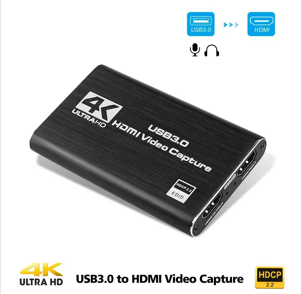 4K HDMI записывающая коробка USB3.0 драйвер бесплатно игровой плейер с микрофоном HD