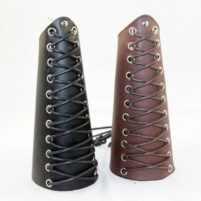 Esihou игра косплей реквизит из натуральной кожи Bracer Cross String Arm Armor Warrior Steampunk повязки