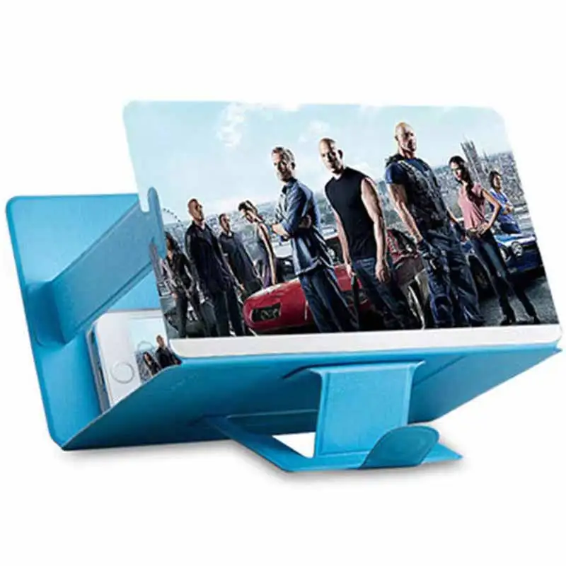 Blue Fiuzd Универсальный мобильный телефон 3D экран HD видео усилитель увеличительное стекло Подставка Кронштейн держатель топ продаж лучшие продажи - Цвет: Blue