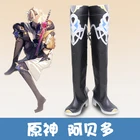 Genshin ударный альбедо Косплей короткий льняной парик косплей альбедо сапоги для косплея обувь термостойкие синтетические парики Хэллоуин