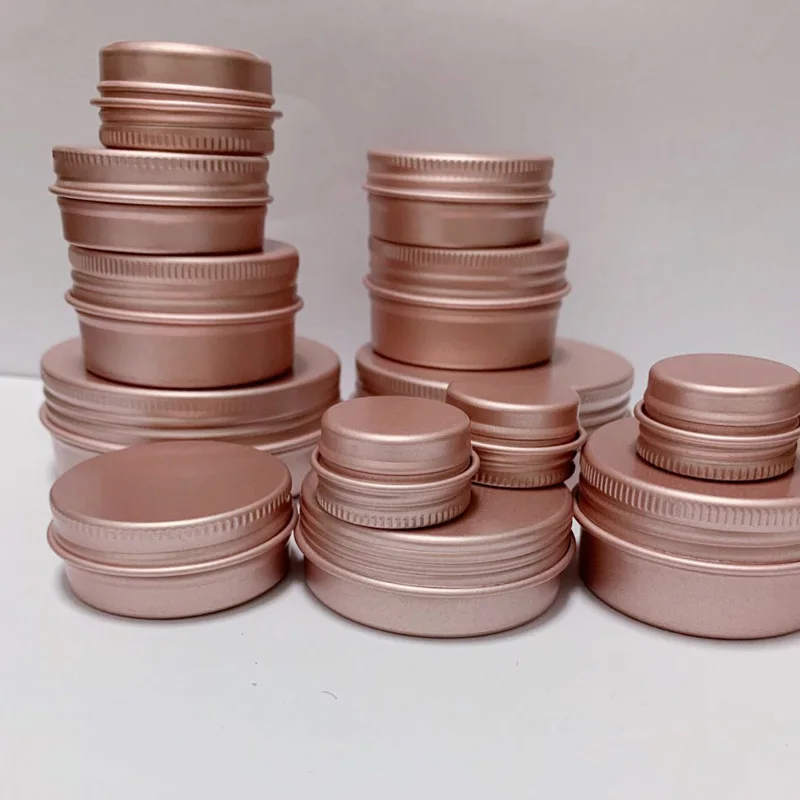 100x5 мл 10 мл 15 мл 30 мл 60 мл матовый розовое золото DIY алюминиевая банка мазь крафтовое производство свечей металлическая коробка для губ Косметика для бальзама макияж