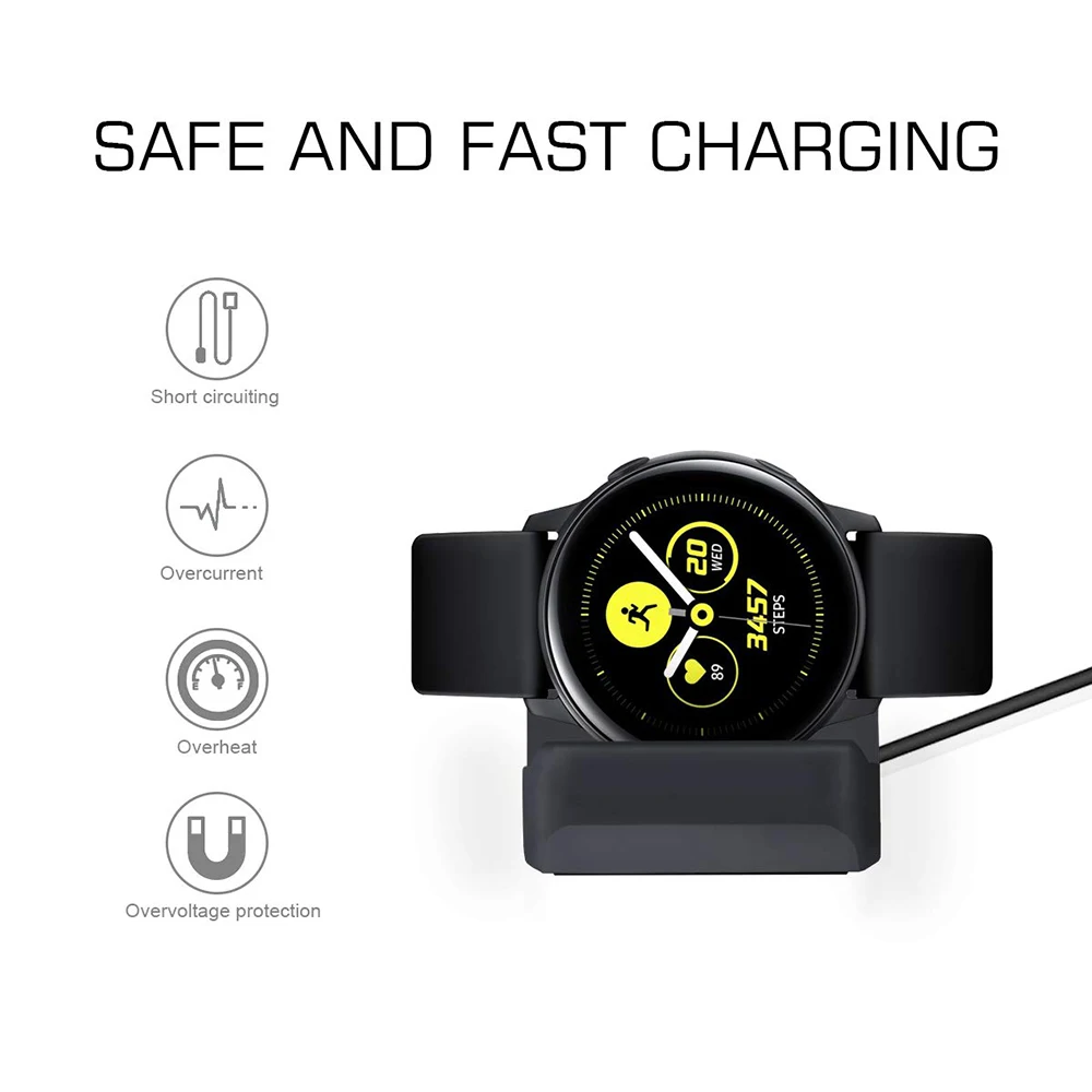 Charger for Galaxy Watch 4/5/Active 2 Charging Cables for Samsung Galaxy Watch Watch 3 Chargers with Silicone Dock Magnetic