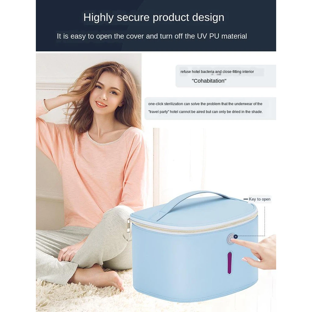 

UV UVC Sterilizer USB Charge Disinfection Box for Tableware Phone Cosmetics Led Sterilization Box Lamp Disinfection Bag