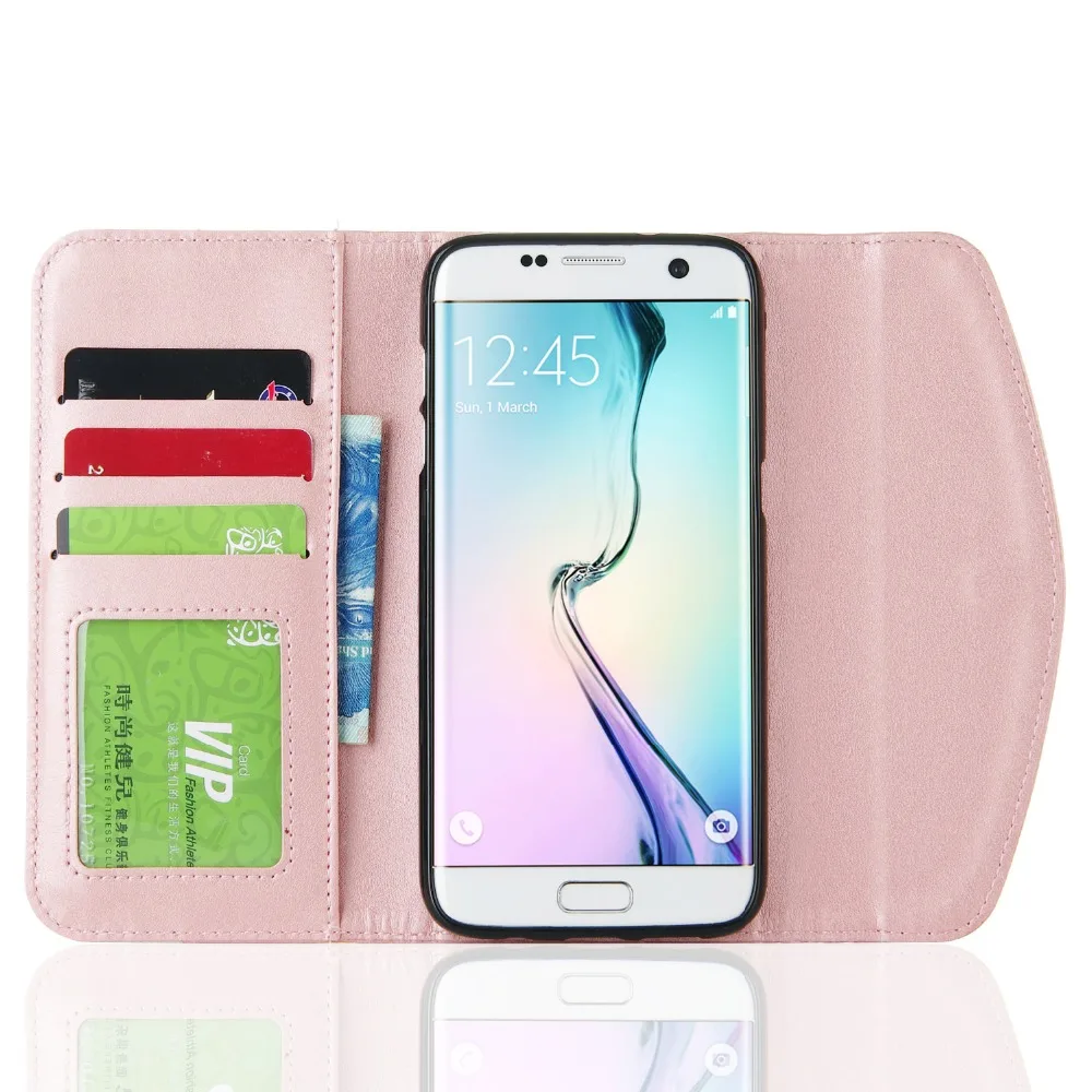 Роскошный кожаный чехол-кошелек для samsung S10, S9, S8 Plus, Женская милая элегантная сумка для телефона, чехол-бампер для Galaxy S10e, S7, S6 edge