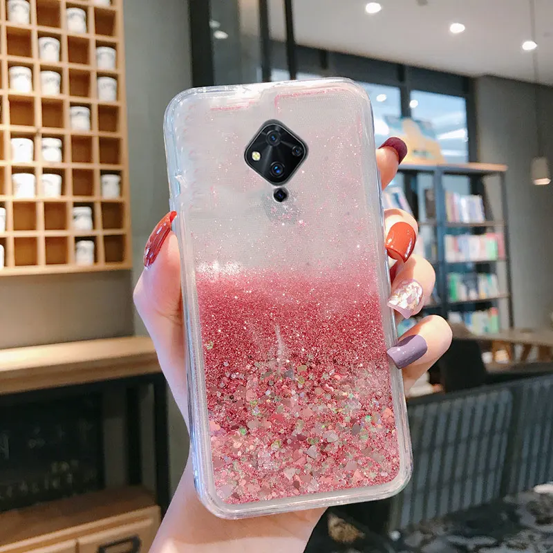 Жидкий силиконовый чехол для Vivo S1Pro V17 X50 X60 Y9s Y95 Y93 Y85 Y81 Y73s Y70s Y52s 5G Y51 2020 прозрачный с