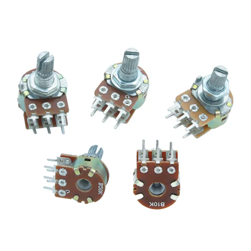 2Pcs WH148 1K 2K 5K 10K 20K 50K 100K 500K Shaft Amplifier Dual Stereo Potentiometer B1K B2K B5K B10K B20K B50K B500K 6Pin 15mm |