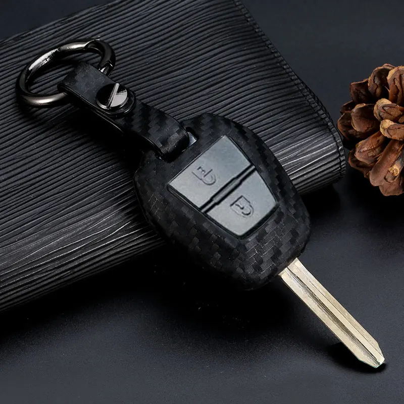 2 Buttons New Carbon Fiber Silica Gel Remote Car Key Case Shell For Isuzu D-Max TOY43 MUX Mu-x Truck Auto Cover Accessories | Автомобили и