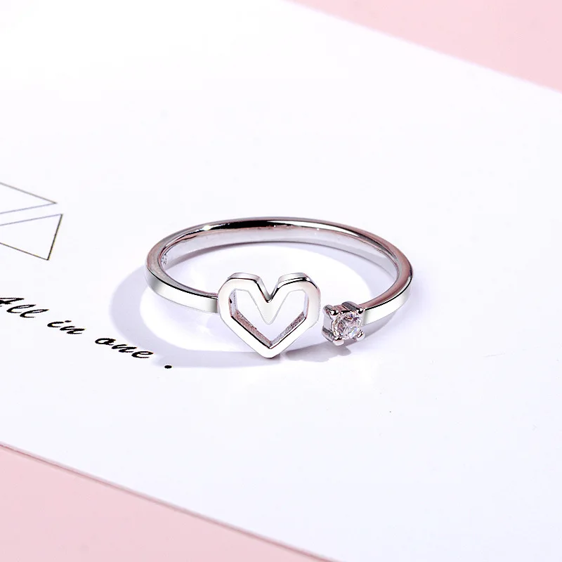 Heart Style 2 Кольца из нержавеющей стали для женщин, корейская мода, капля воды, циркон, кольца для открытия, современные женские ювелирные изделия, регулируемое обручальное кольцо - Цвет основного камня: Heart Style 2