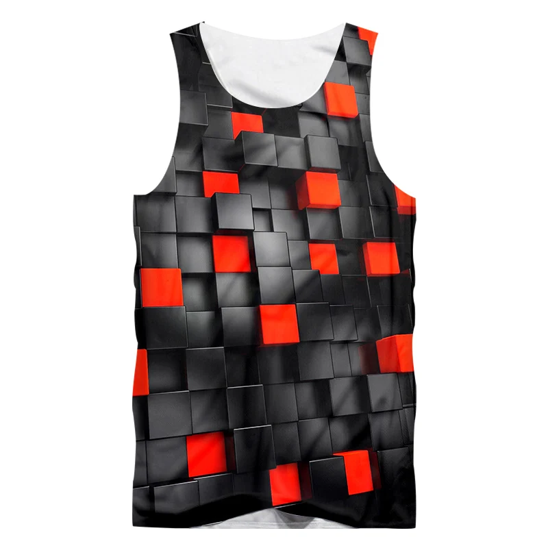 UJWI 2020 модная черная/красная квадратная майка 3d печать хип-хоп забавная Мужская