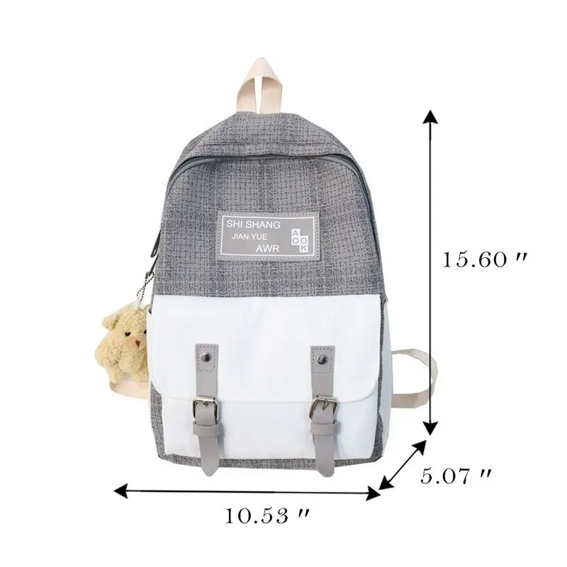 New Student Women Cute Backpack Harajuku Cotton Fabric Female Fashion School Bag Girl Luxury Book Kawaii Lady Black | Багаж и сумки