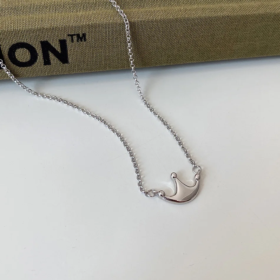 

Amaiyllis 925 Sterling Silver Minimalist Crown Necklaces Pendant Personality Temperament Silver 925 Crown Necklaces For Women