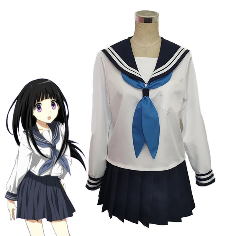 Anime Hyouka Chitanda Eru Ibara Mayaka Cosplay uniforme scolastica donna ragazze JK abito da marinaio costumi Top gonna papillon Set