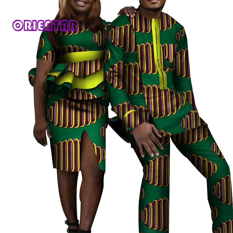 Парная африканская одежда повседневный женский и мужской костюм Bazin богатый