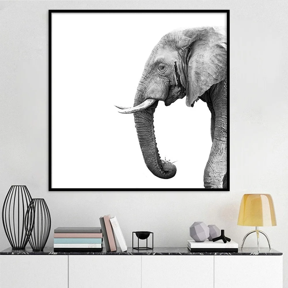 Скандинавский минималистичный стиль холст для животных HD струйный черно-белый