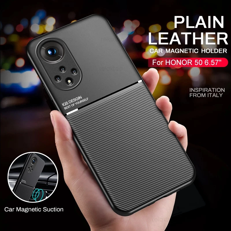 Автомобильный Магнитный кожаный чехол для Honor 50 Honor50 Xonor NAM-LX9 6 57 &quotбампер из ТПУ