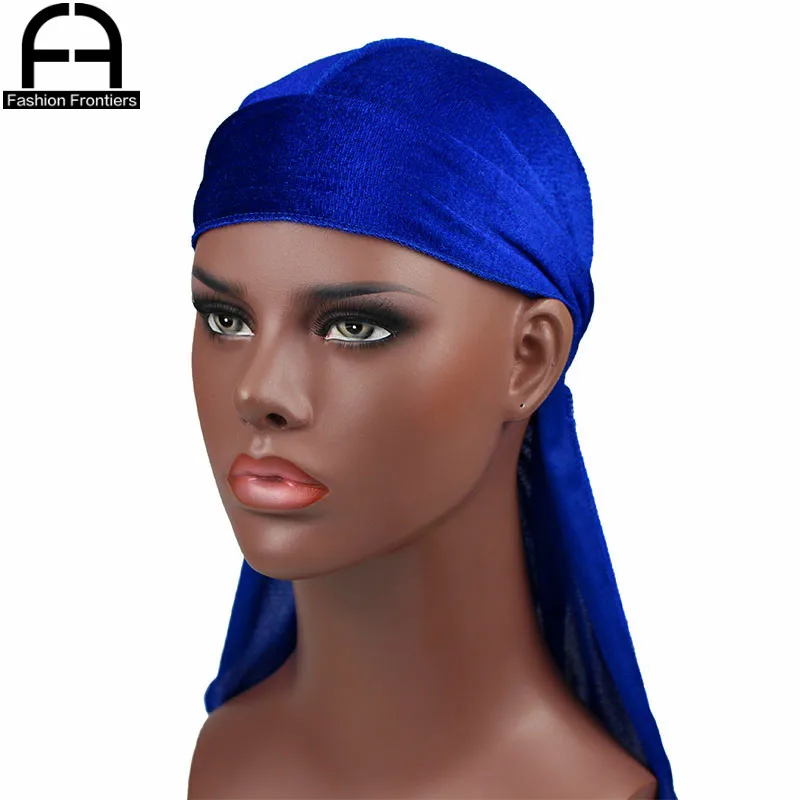 Мужская и женская бархатная бандана Durag летняя дышащая Бандана с удлиненным