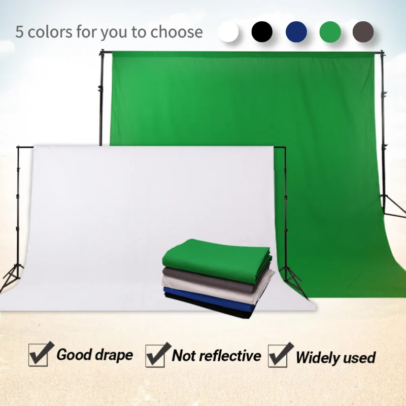 

GSKAIWEN 3x6m 100% Cotton Muslin Background Photography Backdrop Chromakey Green Screen For Photo Studio Green White Black Bule