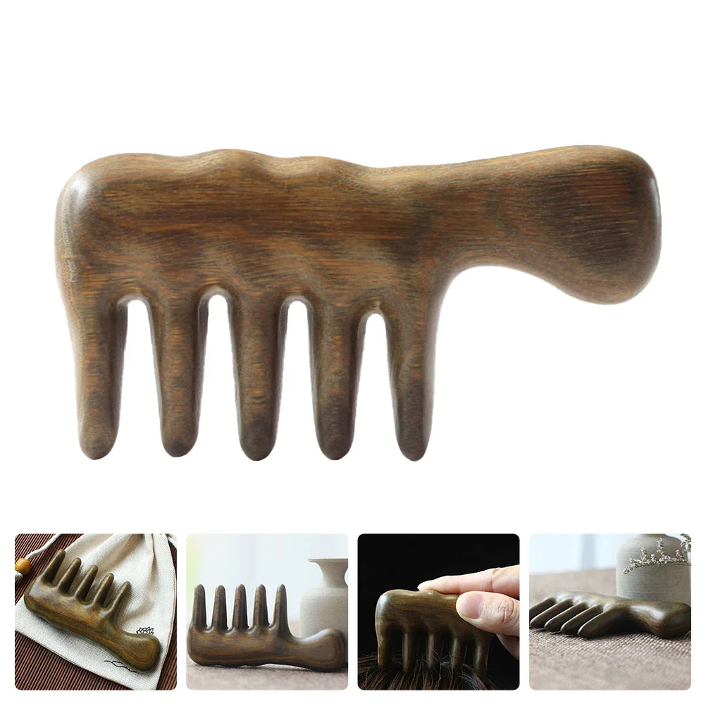 

1Pc Hair Detangling Comb Meridian Wooden Comb Hairstyling Comb (Green)