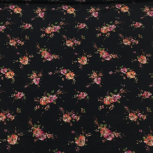 Шелковый крепдешин с черным дном плотный 19 мам SCDC940 | Дом и сад