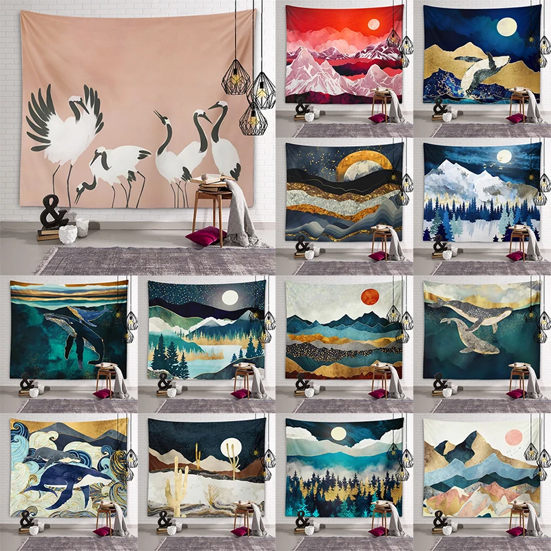 

Ancient landscape art tapestry wall hanging artist life bedspread beach towel