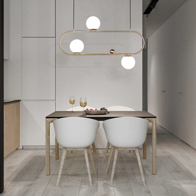 

NEW Nordic magic chandelier postmodern personality creative bedroom bar restaurant glass ball E27 LED chandelier Golden black
