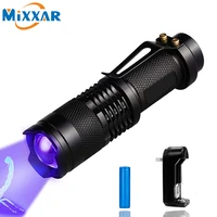dropshipping mini zoomable 3 modes scorpion 395nm uv led flashlight ultraviolet torch money detector pet urine stains detecto