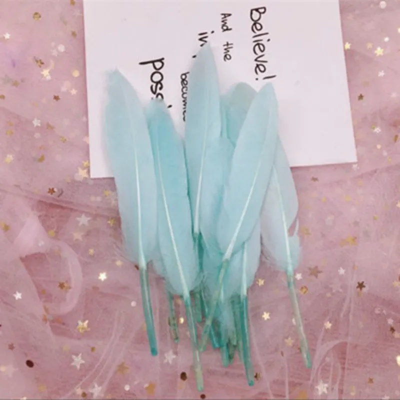 Натуральный гусиный пух цветные перышки маленький прямой нож сделай сам перо для