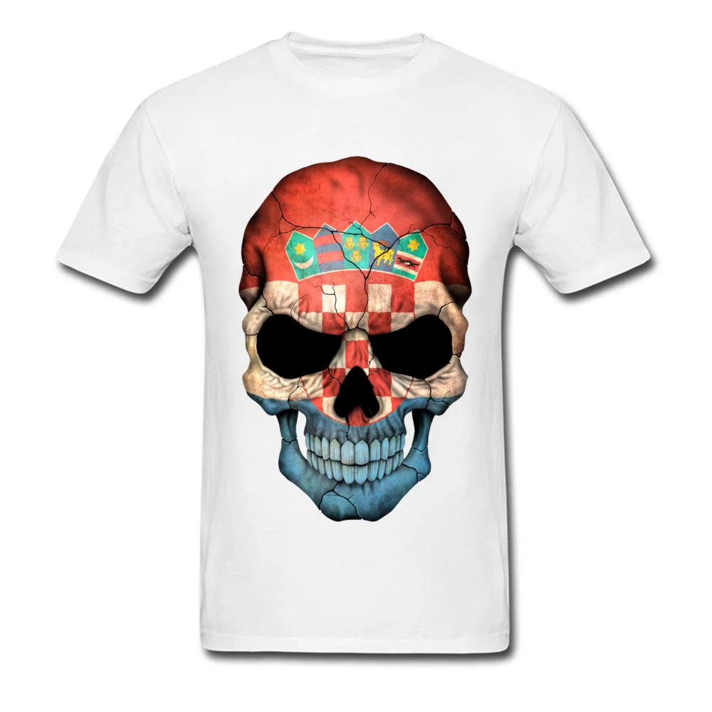 Мужская футболка с 3D принтом в виде флага хорватской страны черепа черепом s