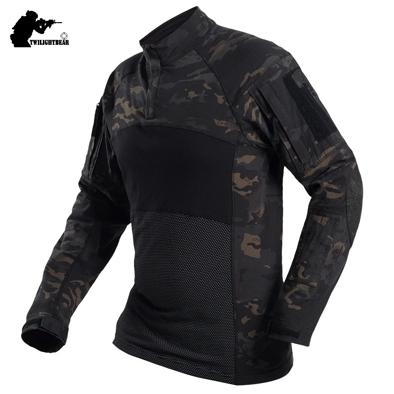 Военная Униформа Для мужчин камуфляж тактический футболка брендовая детская с