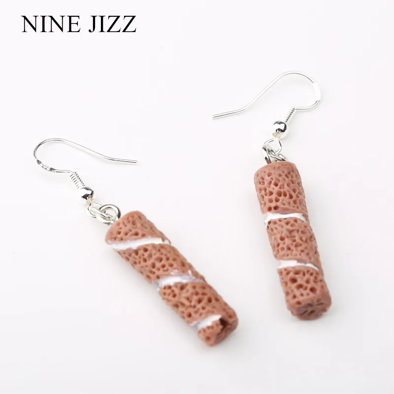 Женские ассиметричные серьги NINEJIZZ серьги-капельки с имитацией десерта в виде
