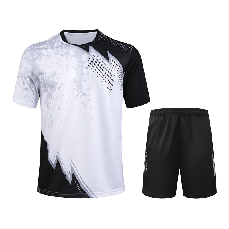 Новинка 2020 костюм для бадминтона мужские и женские шорты с коротким рукавом