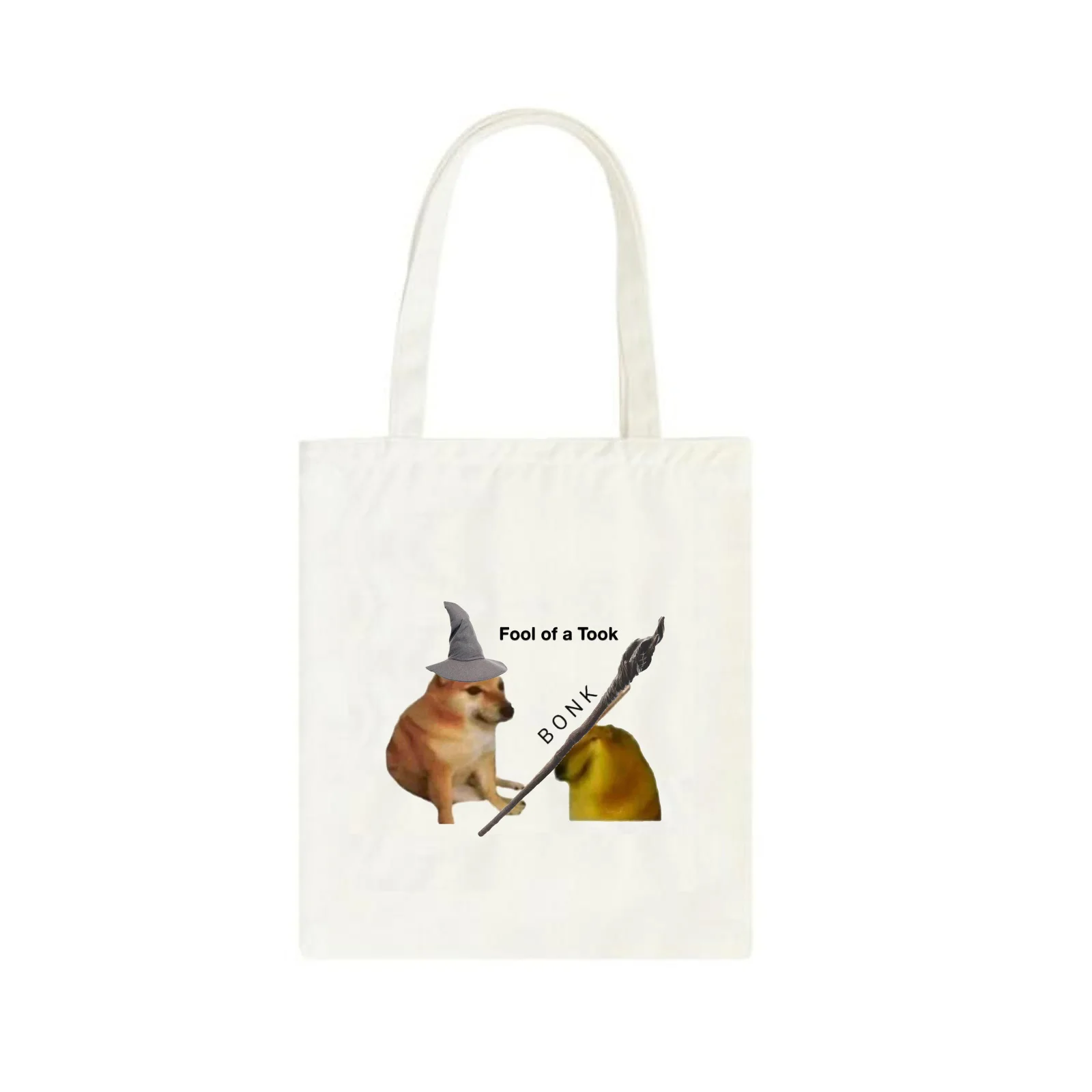 

Shopper Bag Fool of a took Pattern Tote Bag Shopping Unisex Fashion Travel Canvas Bag Pacakge Hand Bag White Beach Bag