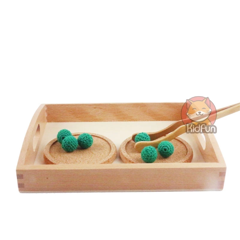 

Wooden Montessori Baby Toys Montessori Rectangle Tray Cubes Clip the Ball Learning Educational Toys for Kids Children gift H2144