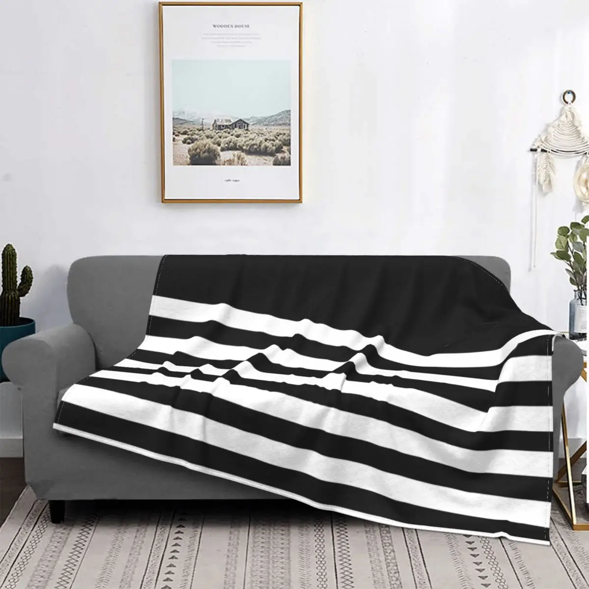 

Черно-белое Полосатое одеяло, покрывало для кровати, детское одеяло, Клетчатое одеяло, детское одеяло