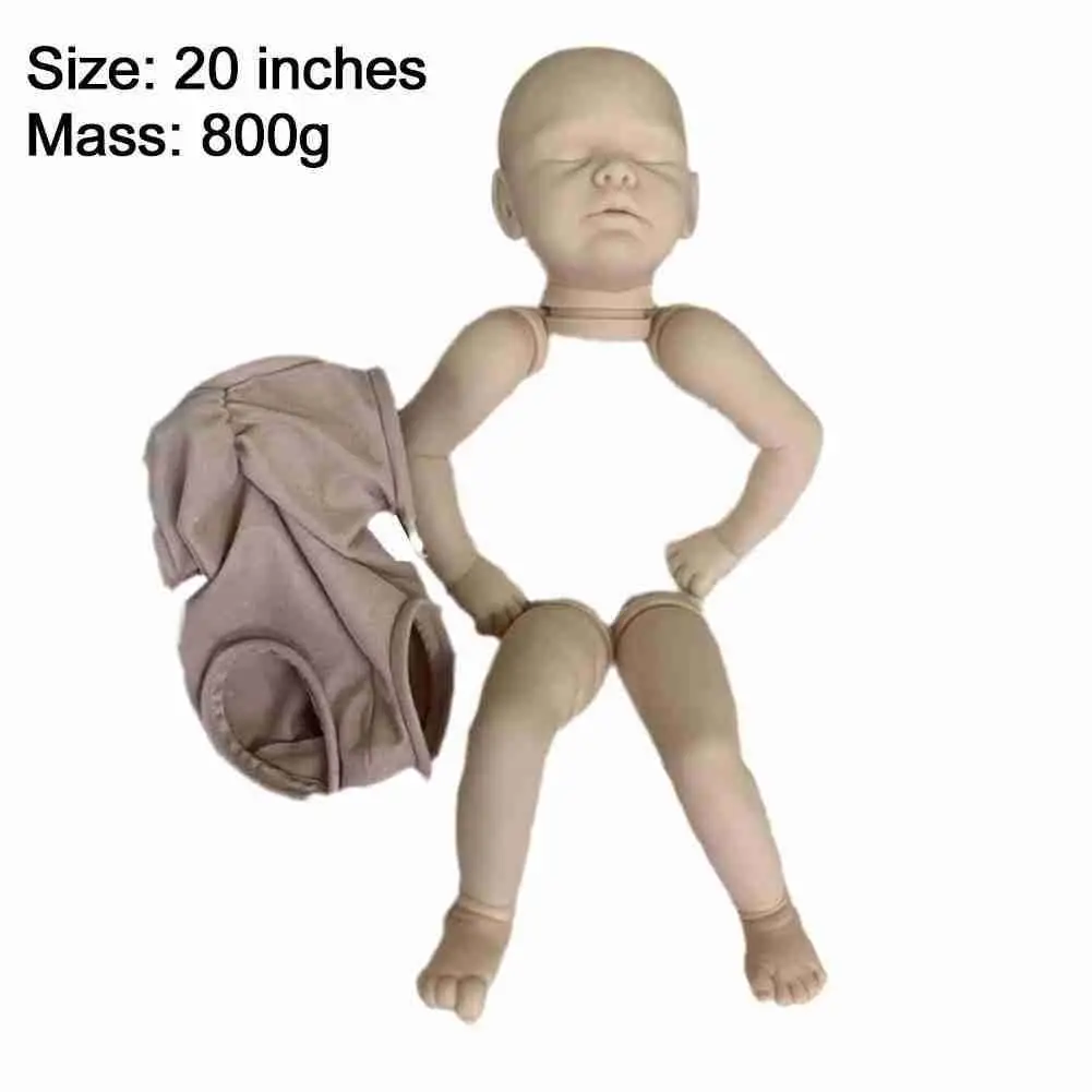 

20 Inch 50cm Unpainted And Unassembled Rebirth Dolls Reborn Kit Sleeping With Infant DIY Body Dolls Gifts Certificate Baby W7O1