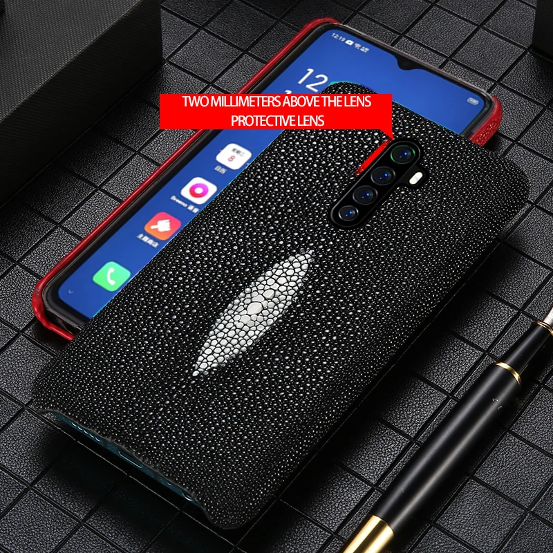 genuine pearl gourami leather phone case for realme 7 pro xt c3 x7 x50 x2 5 6 8 pro gt neo for oppo reno 5 4 z 2 find x2 x3 pro free global shipping