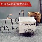 Деревянный модель мотоцикла с коляской цветочный горшок VOGVIGO, Кованая подставка для цветов, подставка для цветов в помещении, домашний сад, настольное украшение, ремесло