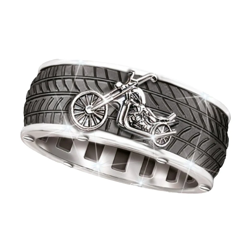 

Vintage Stainless Steel Cool Motorcycle Tire Biker Finger Rings for Men Hip Hop Rock Punk Rings men Gothic Jewelry