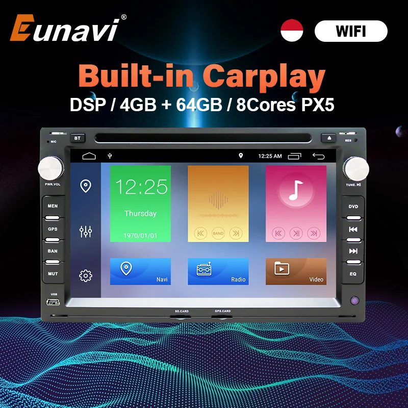 Eunavi 2 Din Android автомобильный Радио dvd плеер для VW Volkswagen Passat B5 MK4 MK5 Golf Jetta Bora Polo Transport T5