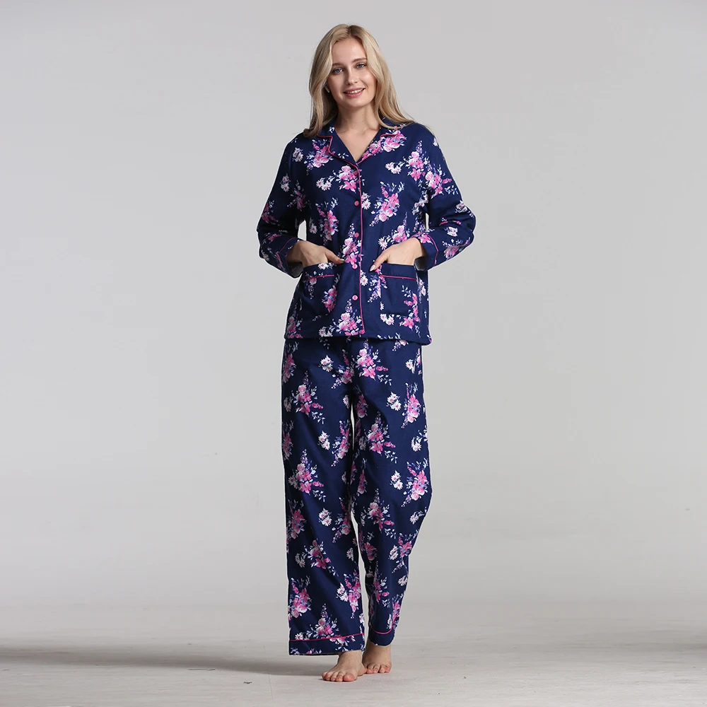 100% Женская пижама зимние женские пижамы новая женская хлопковые теплая хлопок