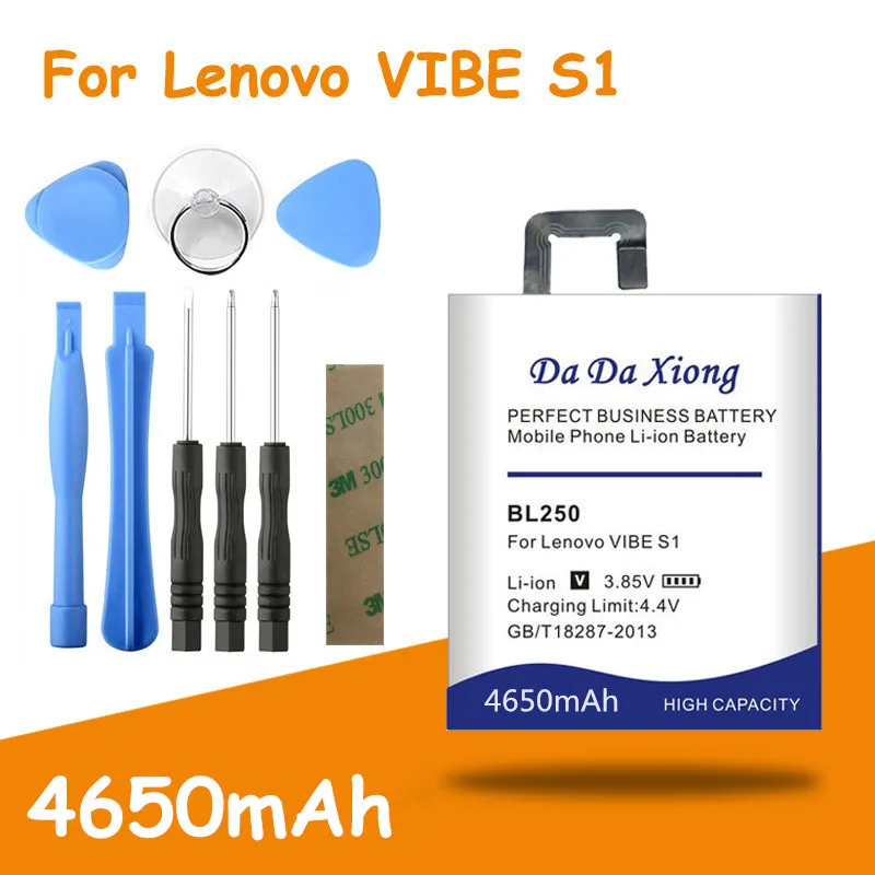 Бесплатная доставка аккумулятор BL250 4650 мАч для Lenovo VIBE S1 S1a40 S1c50 сменная батарея +