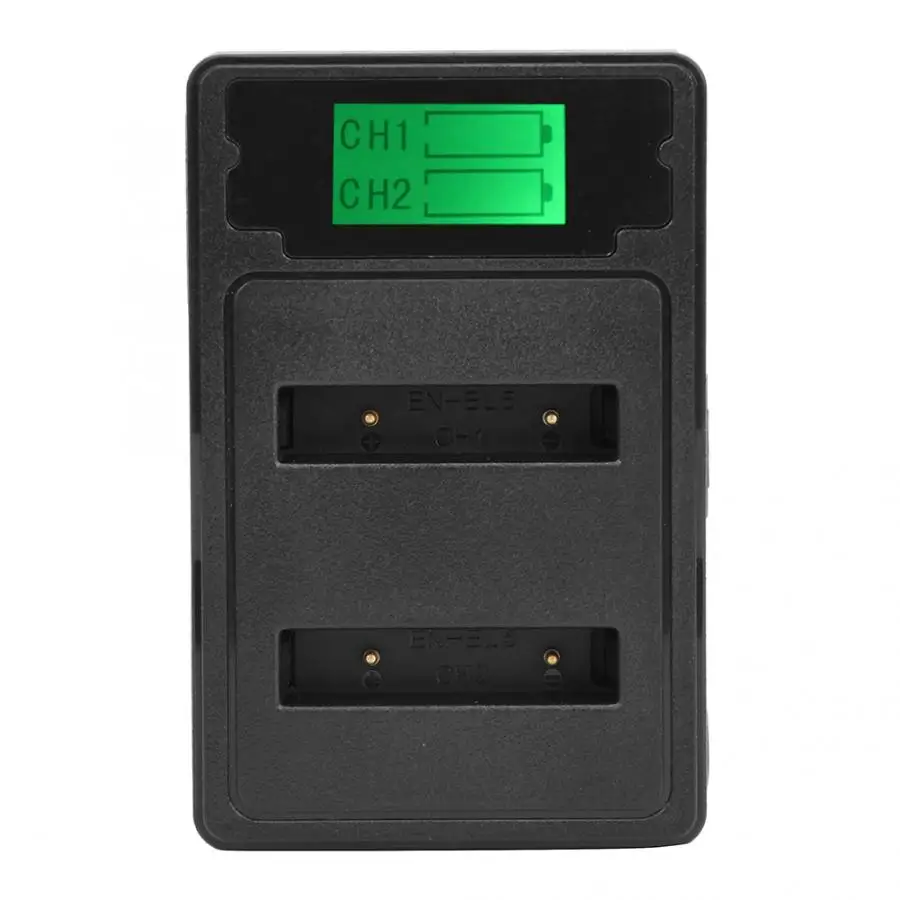 Универсальное зарядное устройство EN EL5 ЖК дисплеем USB с двойным зарядным портом