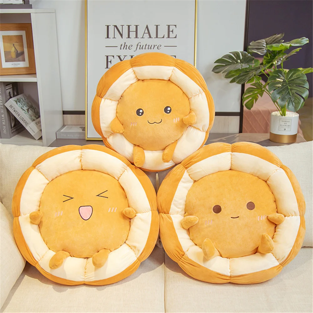 

Cute Toast Bread Floor Mat Lovely Futon Cartoon Seat Cushion Lazy Window Tatami Cushion Pet Toy Cat And Dog Cushion Home Decor