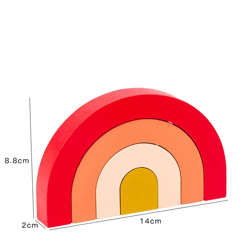 

DIY Wooden Large Rainbow Stacker Toy Kids Creative Balance Shape Building Blocks Montessori Educational Toys for Children Gifts