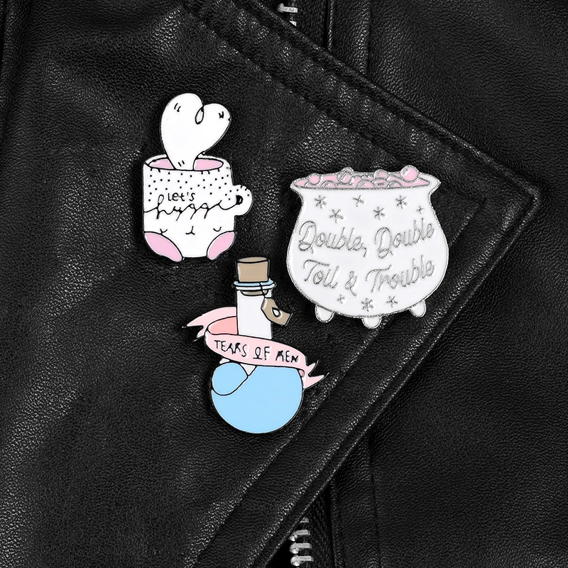 Женская эмалированная брошь в форме слезы розовая Волшебная мультяшного героя