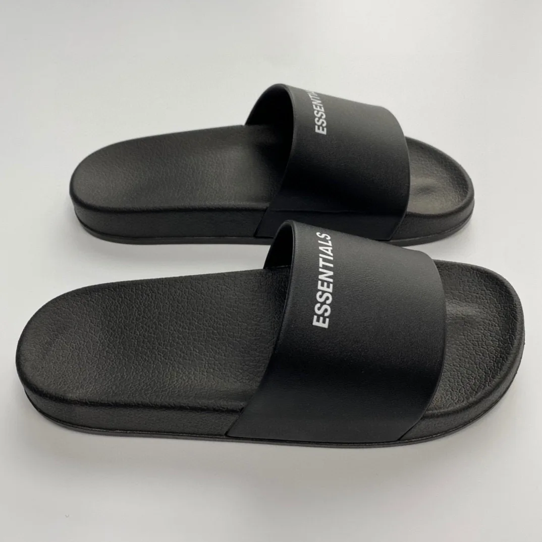 

High street brand summer slippers Pu soft sole fashion hip hop men's and women's indoor slippers beach shoes