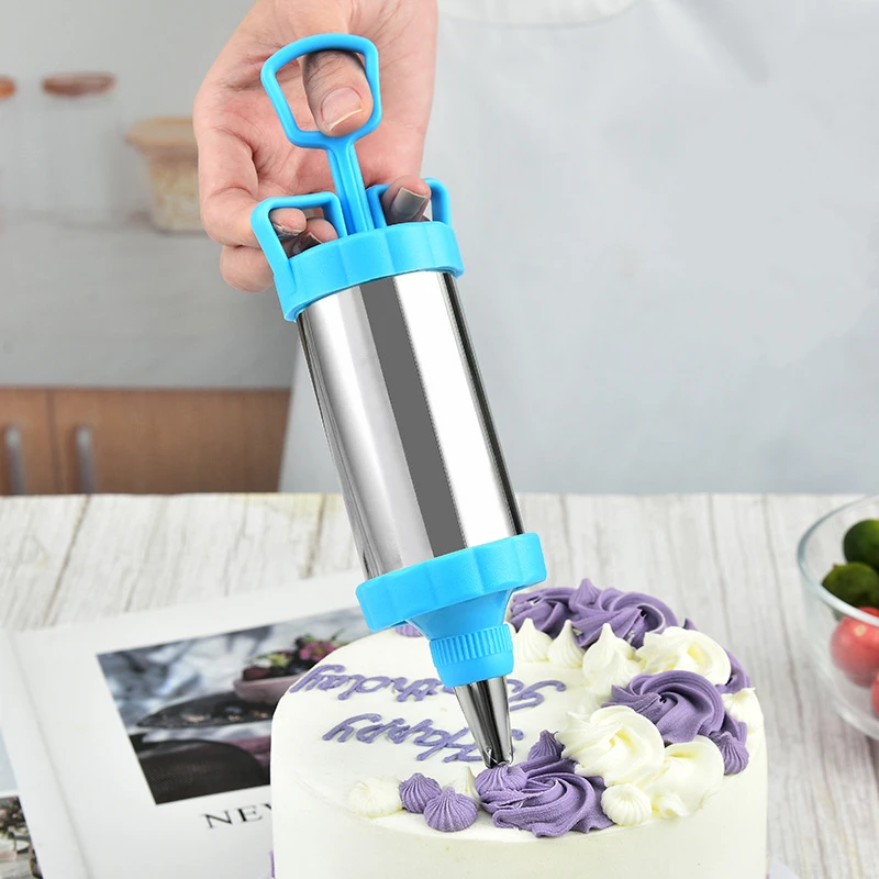 

New Cake Decorating Gun Set With Scraper Cream Nozzle Airbrush Cookie Cutter Pastry Desserts Baking Tool Kitchen Accessories